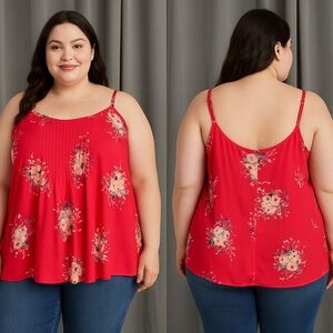 Torrid Red Floral Camisole Top 4X NWT
